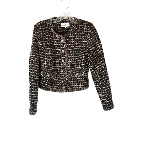 Heartloom Brown Tweed Twee Single Breasted Button Front Saffron Blazer Size XS - Picture 1 of 12